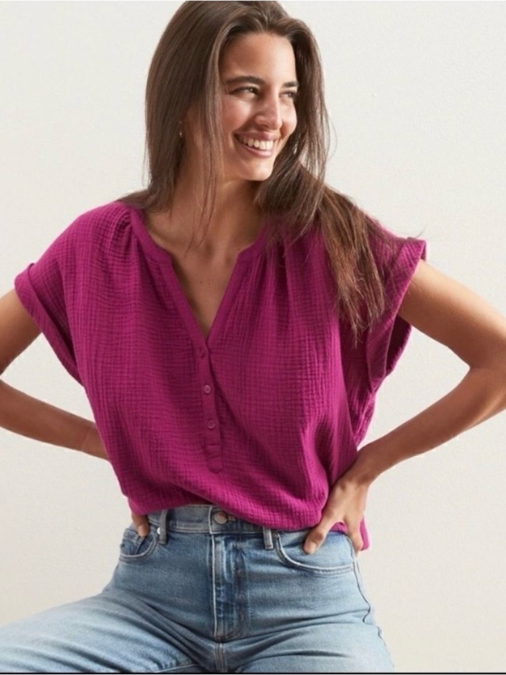 BANANA REPUBLIC Gauze Button Front Blouse